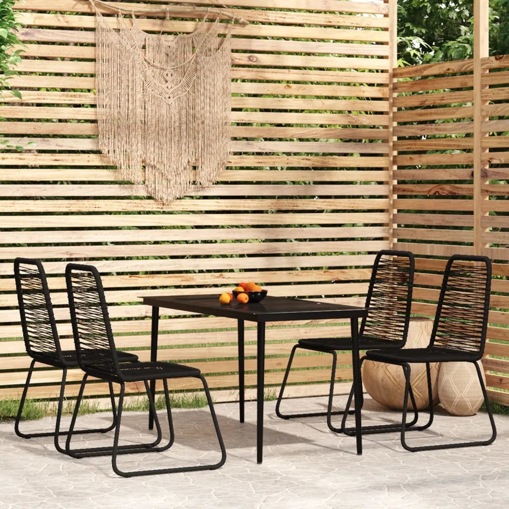 Set da Pranzo da Giardino 5 pz Nero 3099097