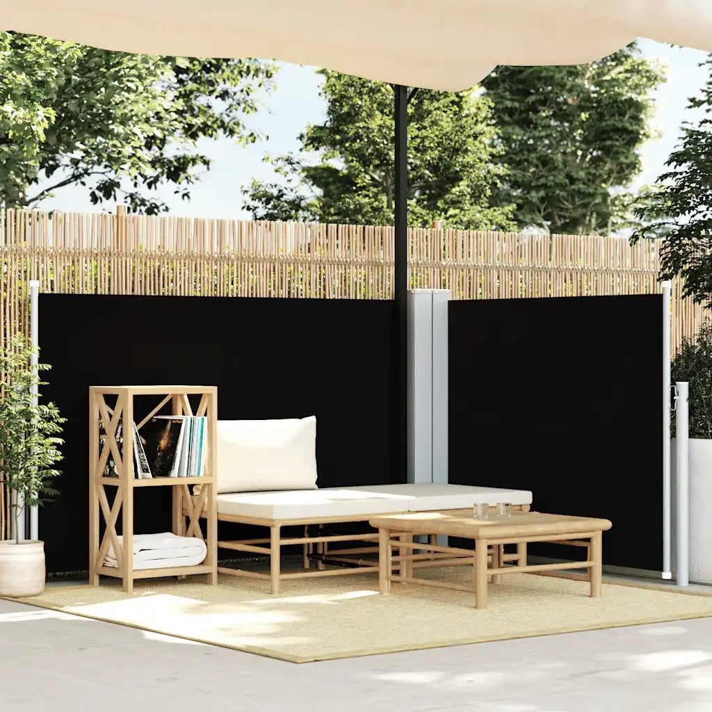 Tenda da Sole Laterale Retrattile Nera 120x600 cm 48448
