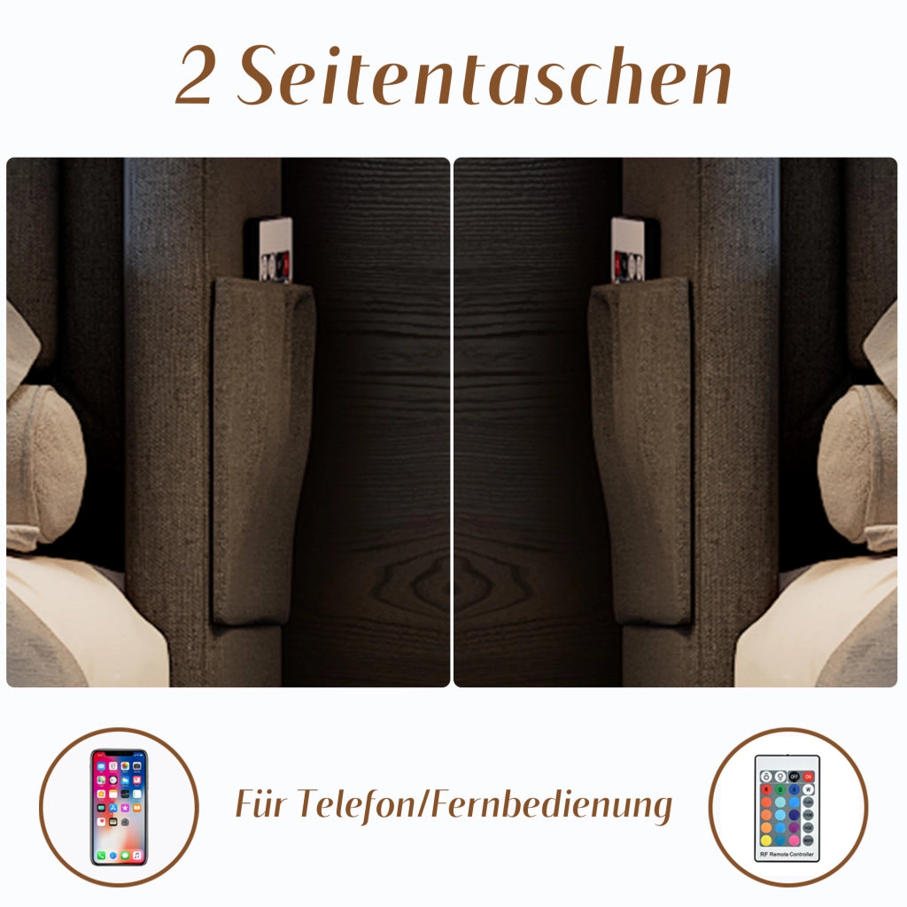 letto imbottito cotone lino grigio 140x200 cm