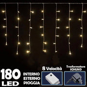 Trade Shop - Tenda Luminosa Natalizia 180 Led Luce Bianco Caldo 3 Metri Per Esterno -