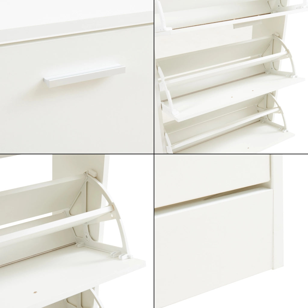 Scarpiera Sykkylven con 3 Contenitori Ribaltabili - Bianco [en.casa]