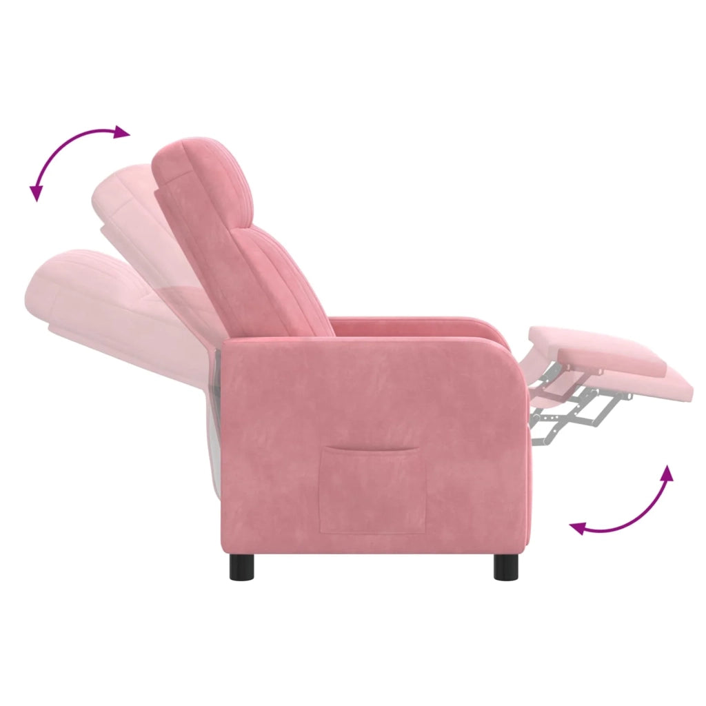 Divano Sedia-Poltrona reclinabile Rosa Velluto (V)