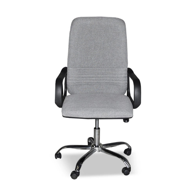 Poltrona da ufficio CR106H in tessuto grigio e base cromata