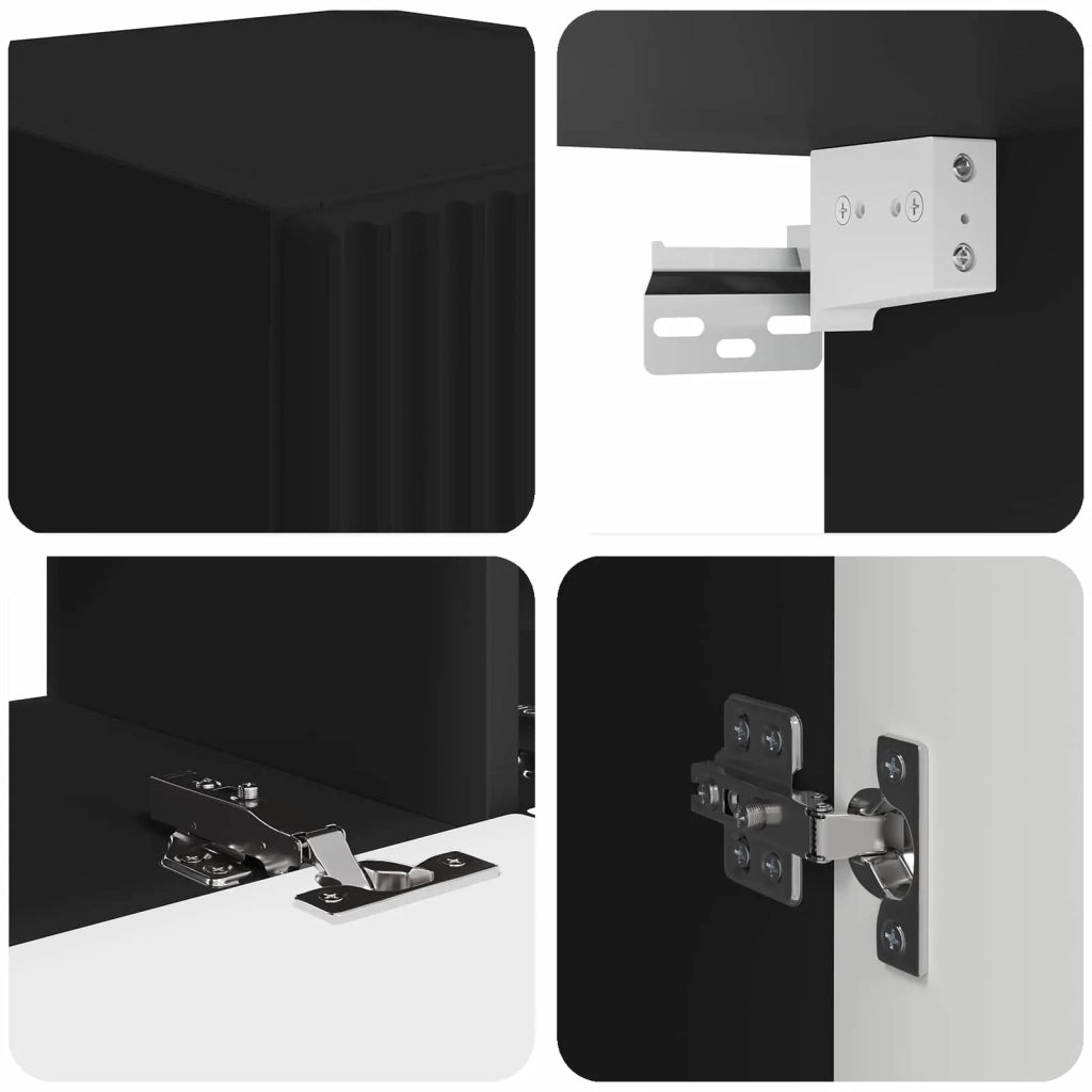 Set di Mobiletto da TV a Parete 4 pcs Nero Legno multistrato 3408926