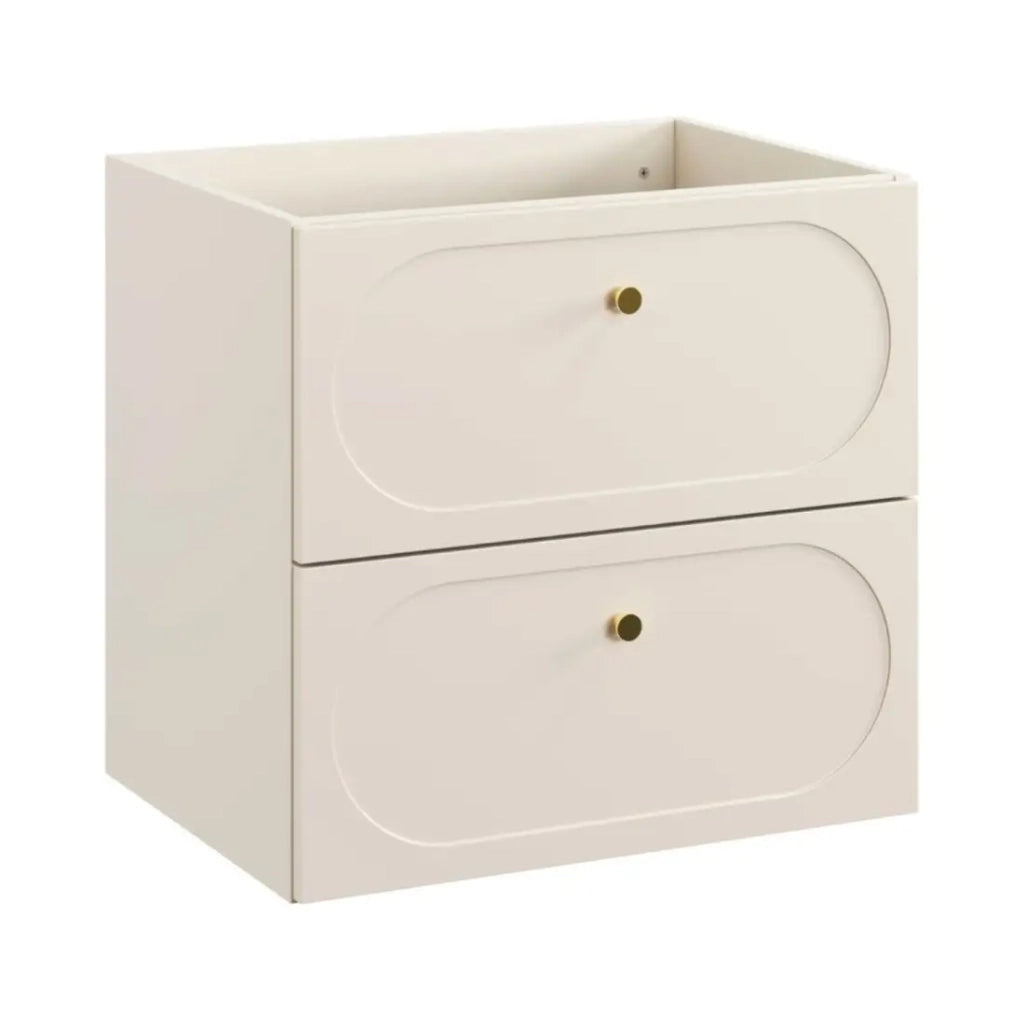 Set da bagno TORNADO: mobili sotto lavabo 120cm beige + doppio lavabo incassato bianco