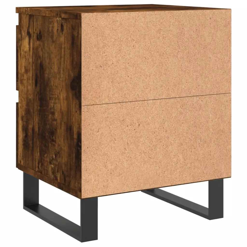 Comodino Rovere Fumo 40x35x50 cm in Legno Multistrato 826902