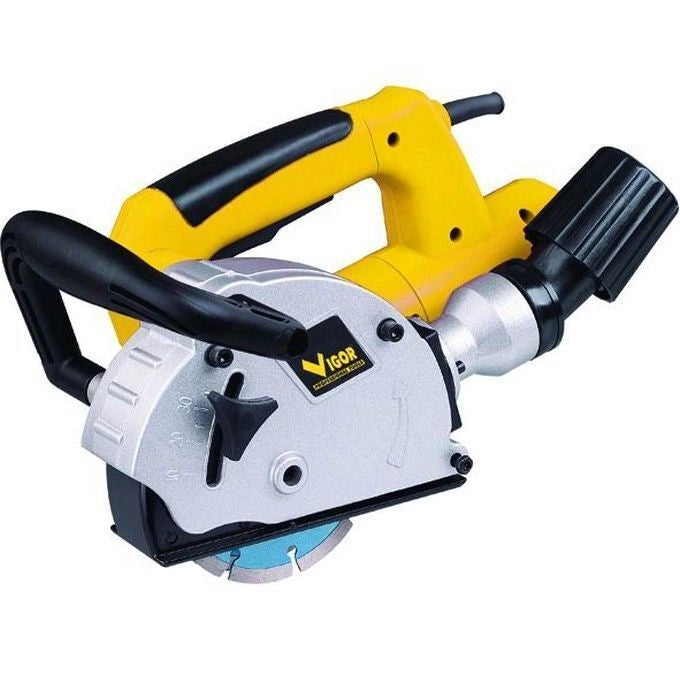 Vigor VSCA-125 Scanalatore per Muri 1300 W 9000 rpm 2 Dischi Accoppiati Larghezza Traccia 8-26 mm Profondita' 30 mm colore Nero