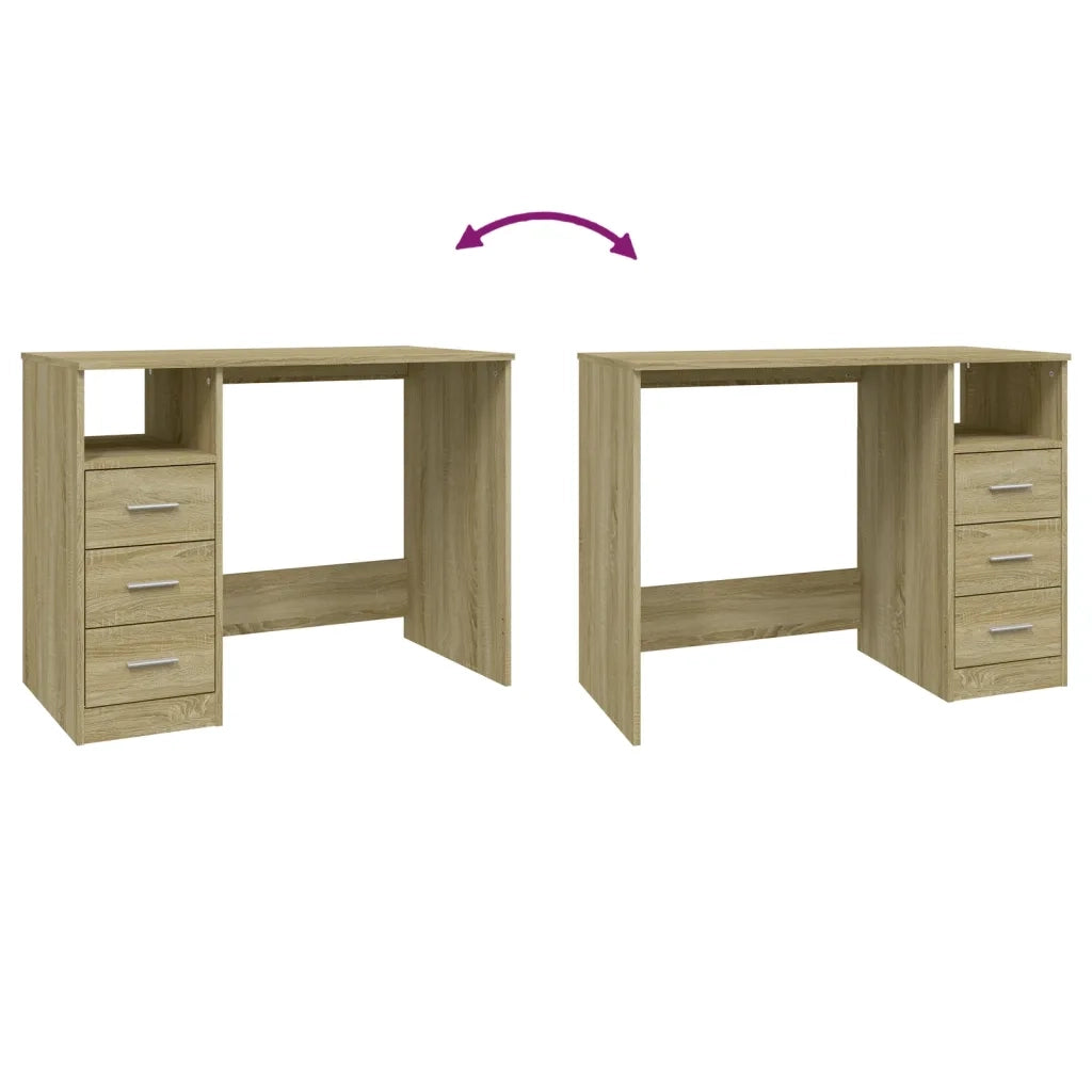 Scrivania Cassetti Rovere Sonoma 102x50x76 cm Legno Multistrato 823035