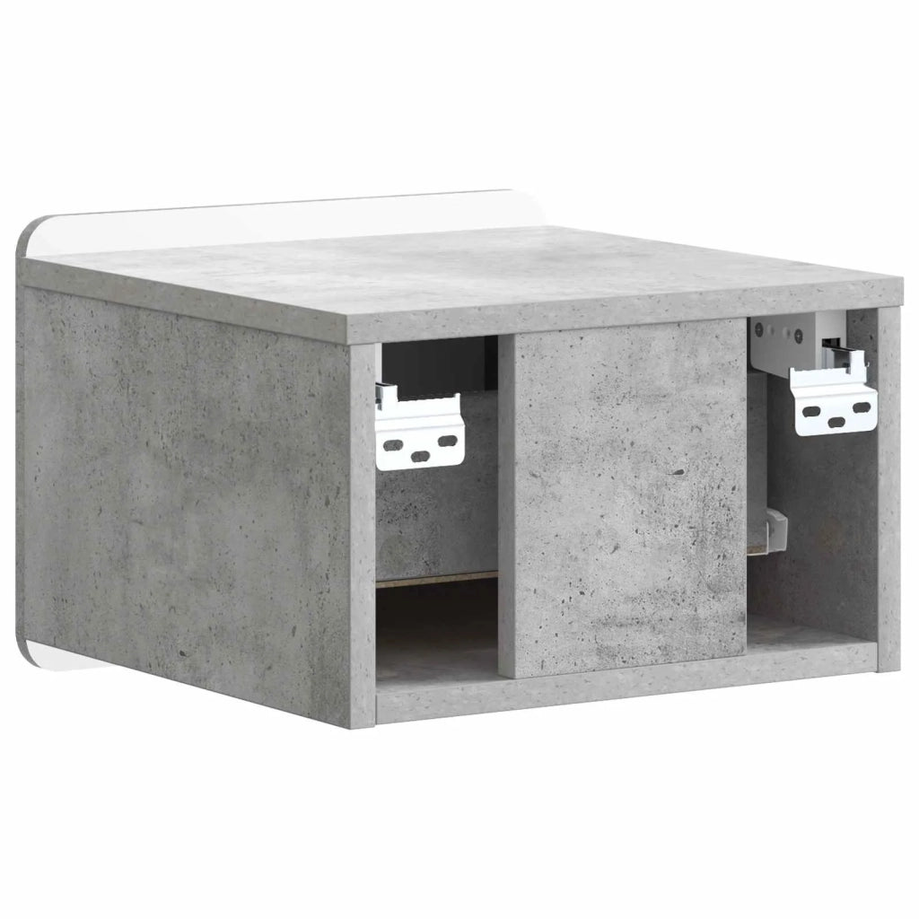 Mobiletto da notte a muro Grigio Cemento 33 x 34,5 x 24 cm 898261