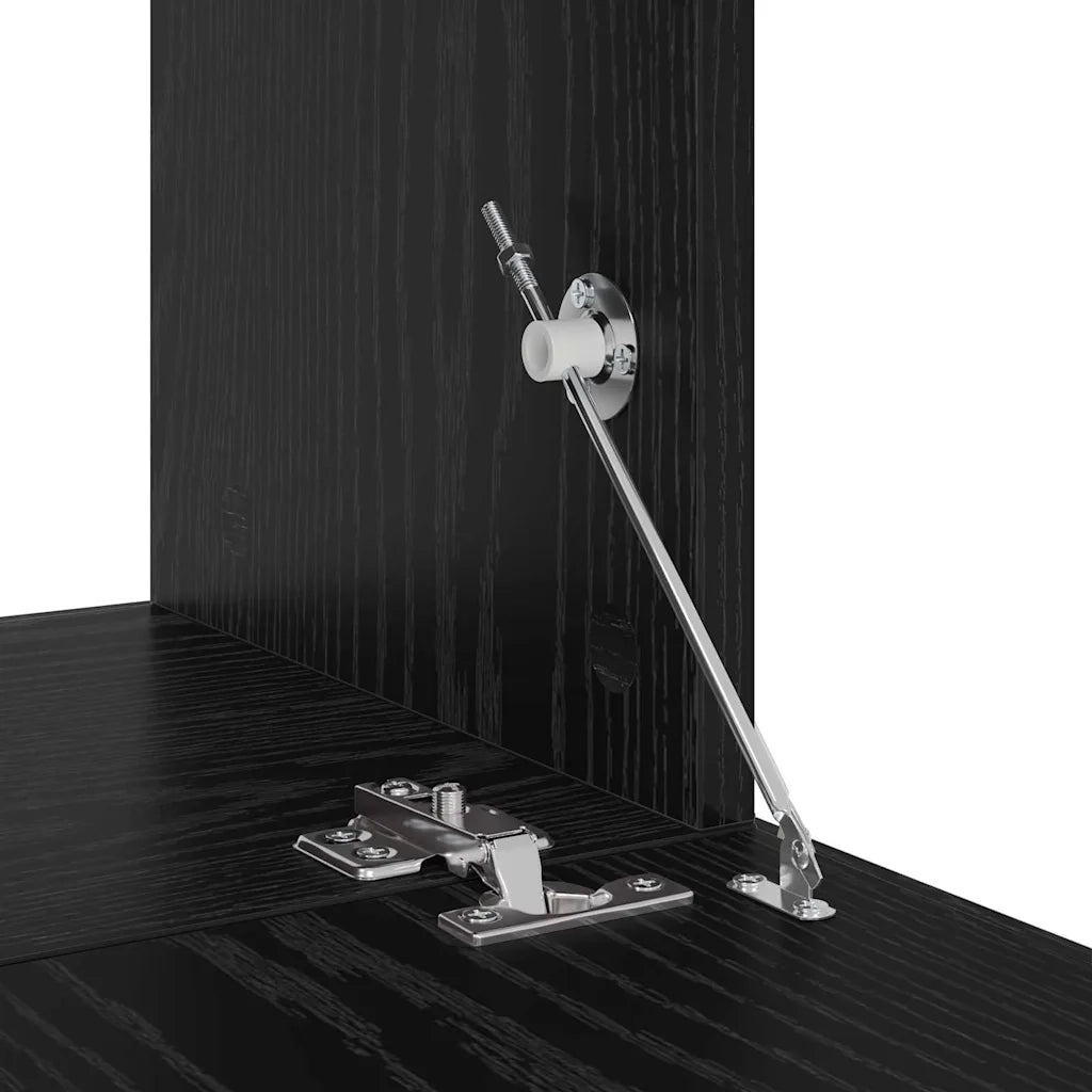 Mobile Porta TV 4 pz-Credenza per TV Rovere Nero Legno multistrato 217605