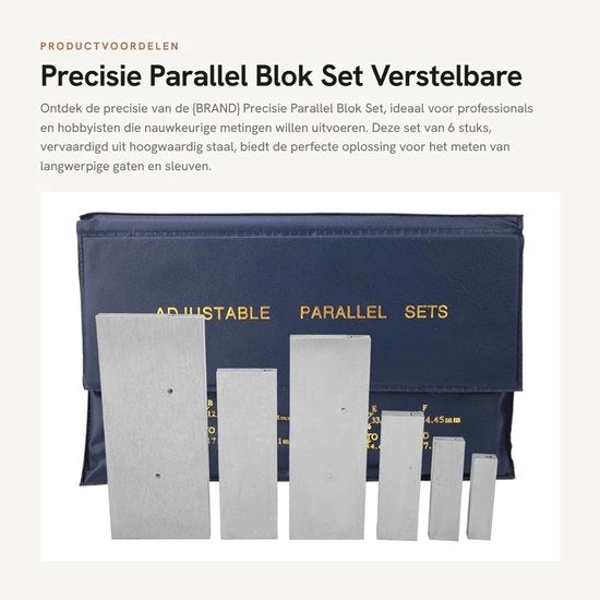 Set di Blocchi Paralleli 6 Pezzi - Flessibili - Precisi - Acciaio - Misura con Micrometro - Intervallo di Regolazione 3/8 pollici a 2-1/4 pollici - Blocchi di Misura
