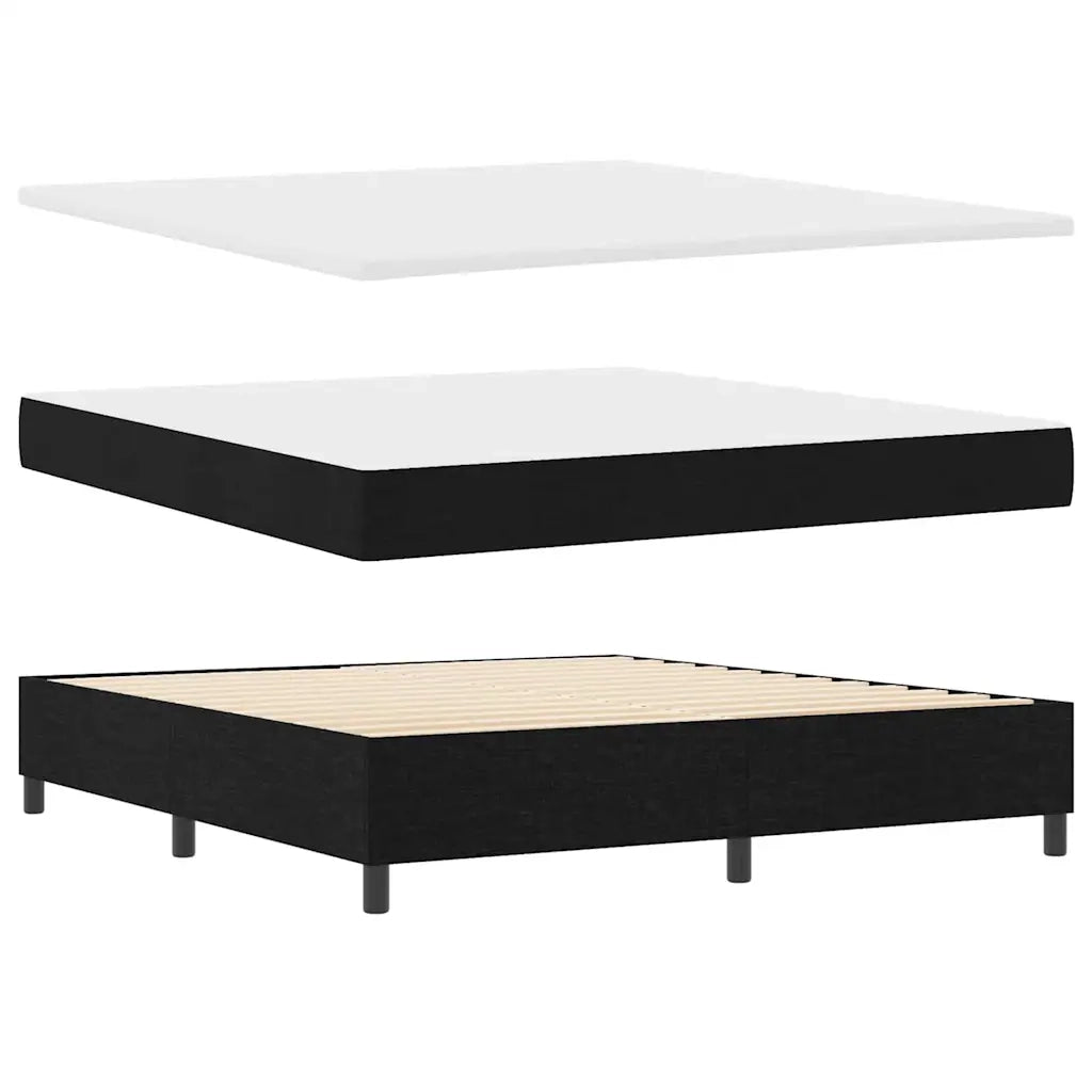 Letto a molle con materasso Nero 180 x 200 cm Tessuto 3339331