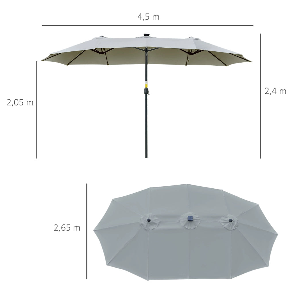 Ombrellone Doppio ¨C zephmum ¨C Grigio Chiaro 450x265x240 cm