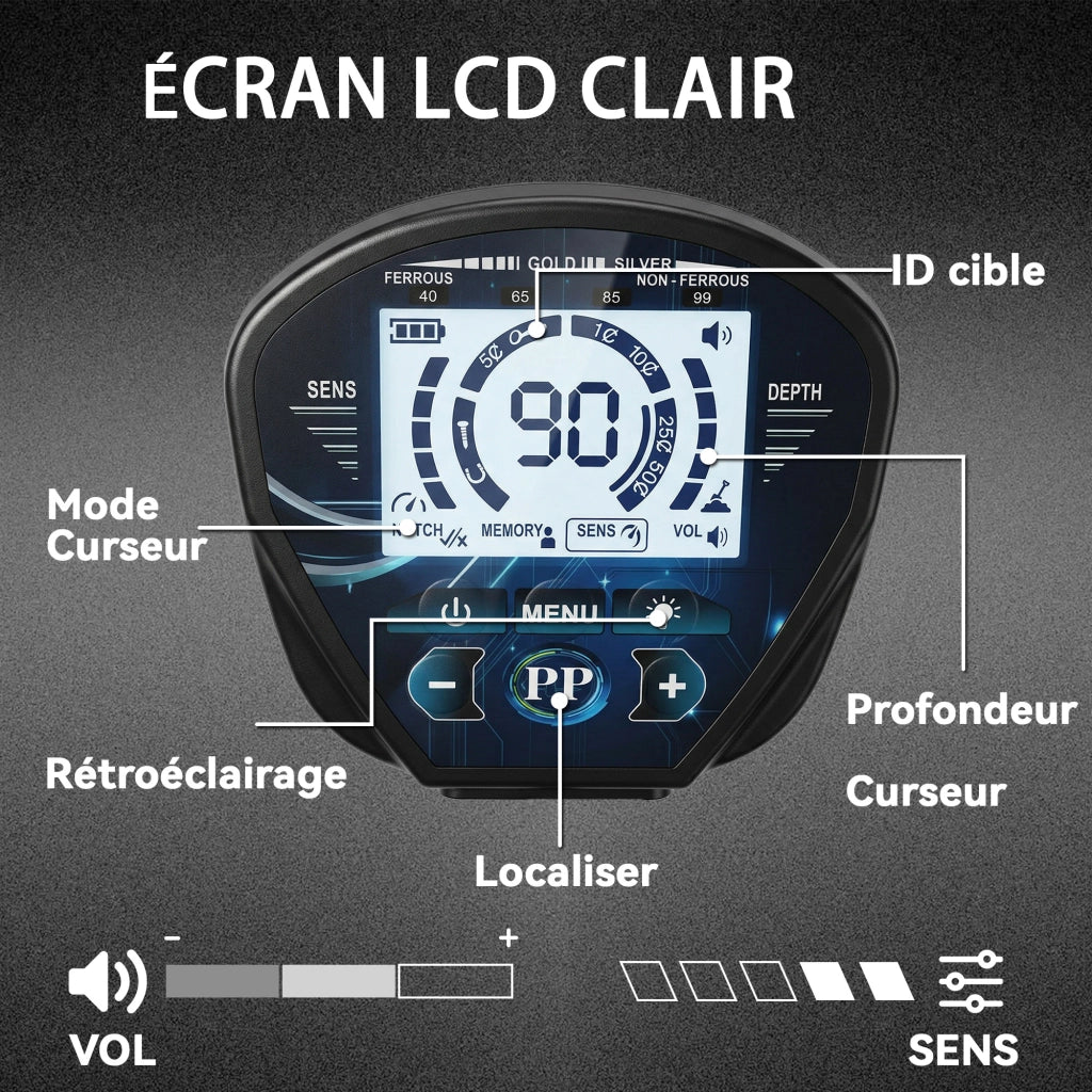 Rilevatore Metalli Impermeabile IP68 ¨C Xylo ¨C LCD Display 3 Modalit¨¤ con Pala