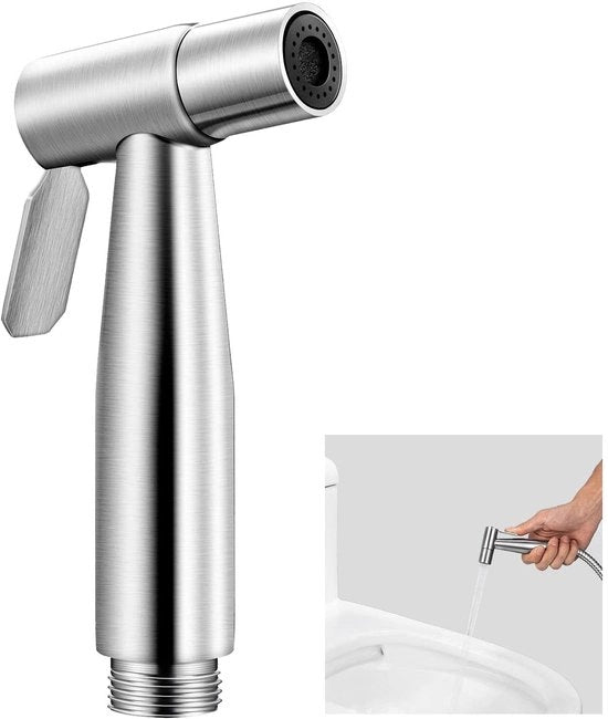 Bidet a mano con doppio funzione - Testa doccia in acciaio inossidabile - Per toilette e cura personale - Argento - Multifunzionale - Ideale per la zona bagno - Modello: SPH-...