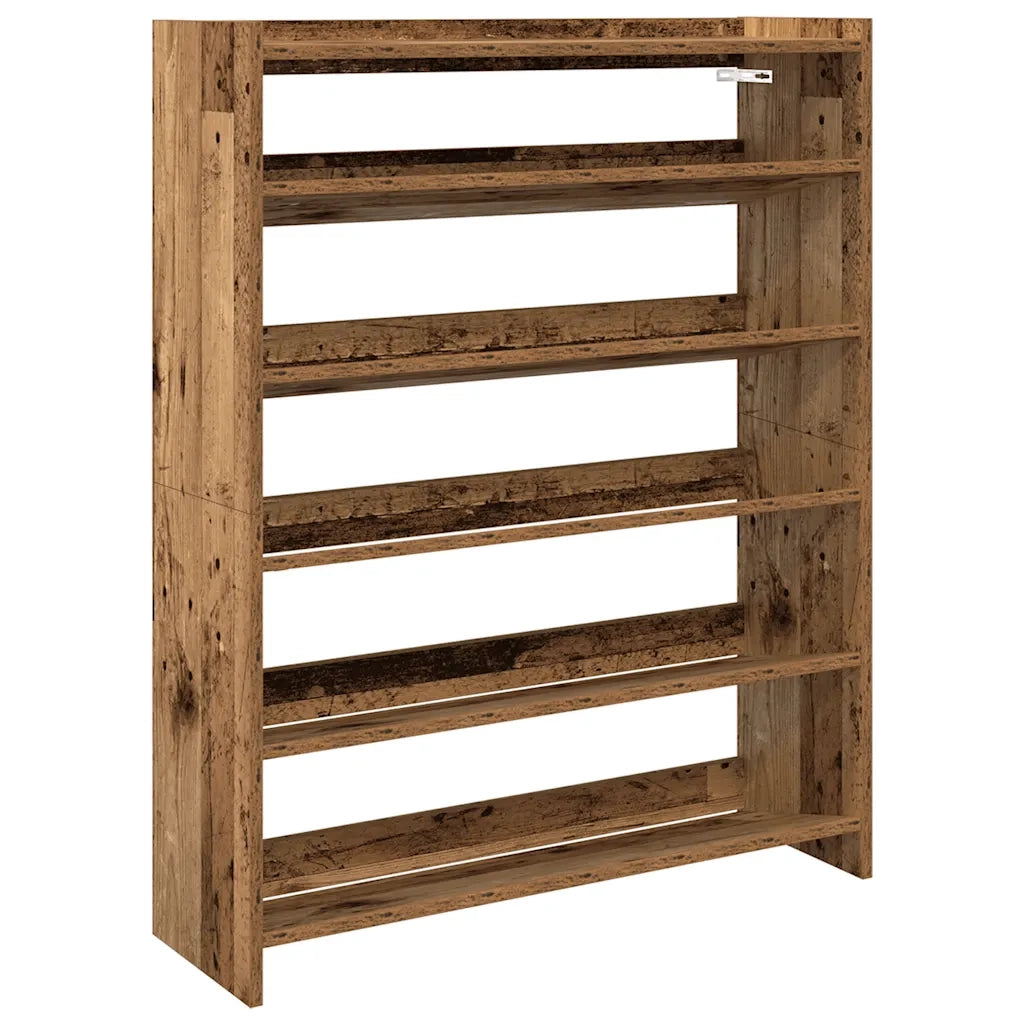 Scarpiera-Scaffale per scarpe Legno Antico 80x25x100 cm in Legno Multistrato