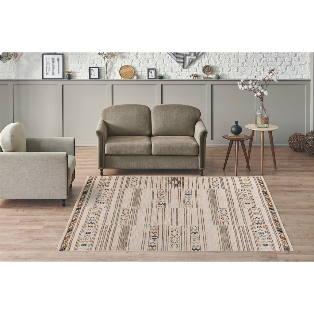 Tappeto di design Jaka in poliestere e cotone multicolore