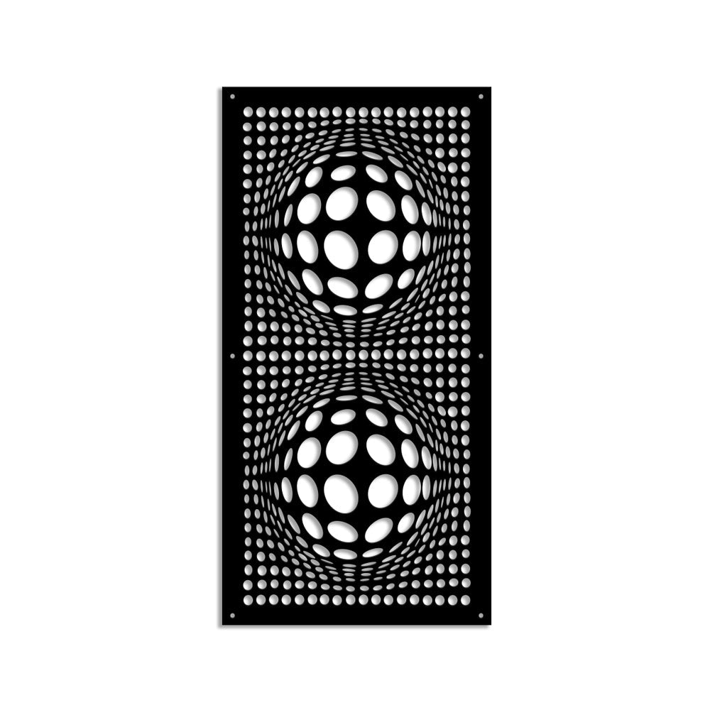 BALLS - Pannello in PVC traforato - Parasole Misura: 50x150 cm, Colore: nero