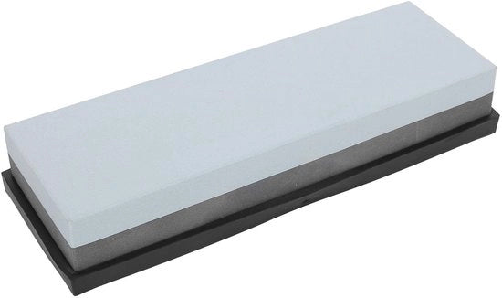 Pietra di Affilatura Bifacciale - Grana 240/400 - Base in Gomma Antiscivolo - Adatto per Coltelli da Cucina/Forchette - Qualità Professionale - Pietra di Affilatura
