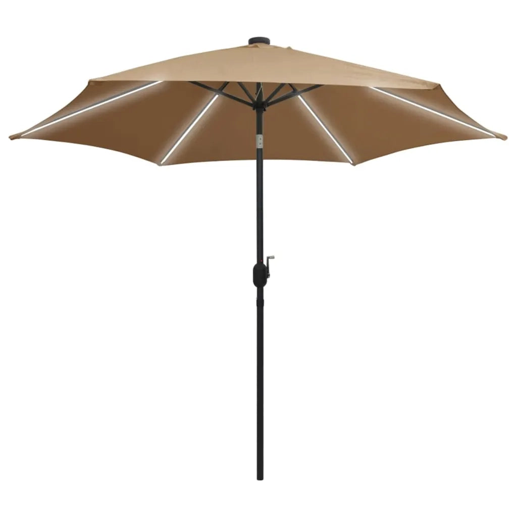 Ombrellone con Luci a LED e Palo Alluminio 300 cm Grigio Talpa 47363
