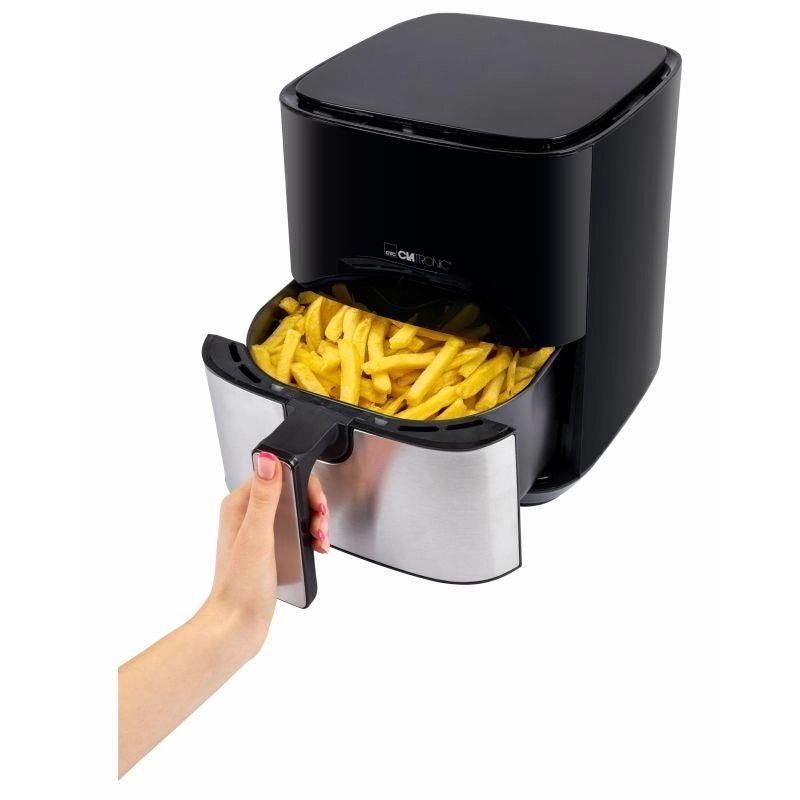 Clatronic FR 3782 H Singolo 5 L Indipendente 1450 W Friggitrice ad aria calda Nero, Acciaio inossidabile