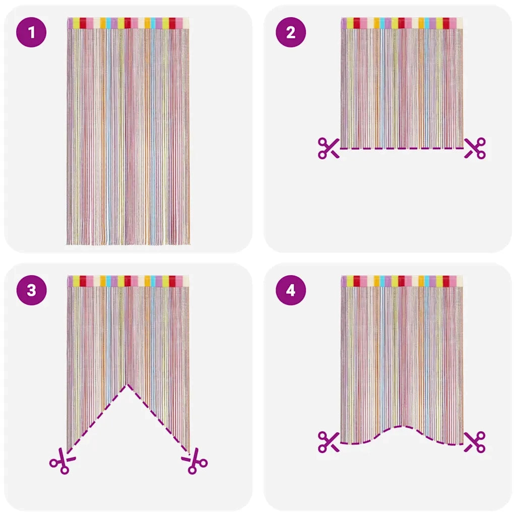Tende a Filo 2 pz Multicolore 140x250 cm 4102038
