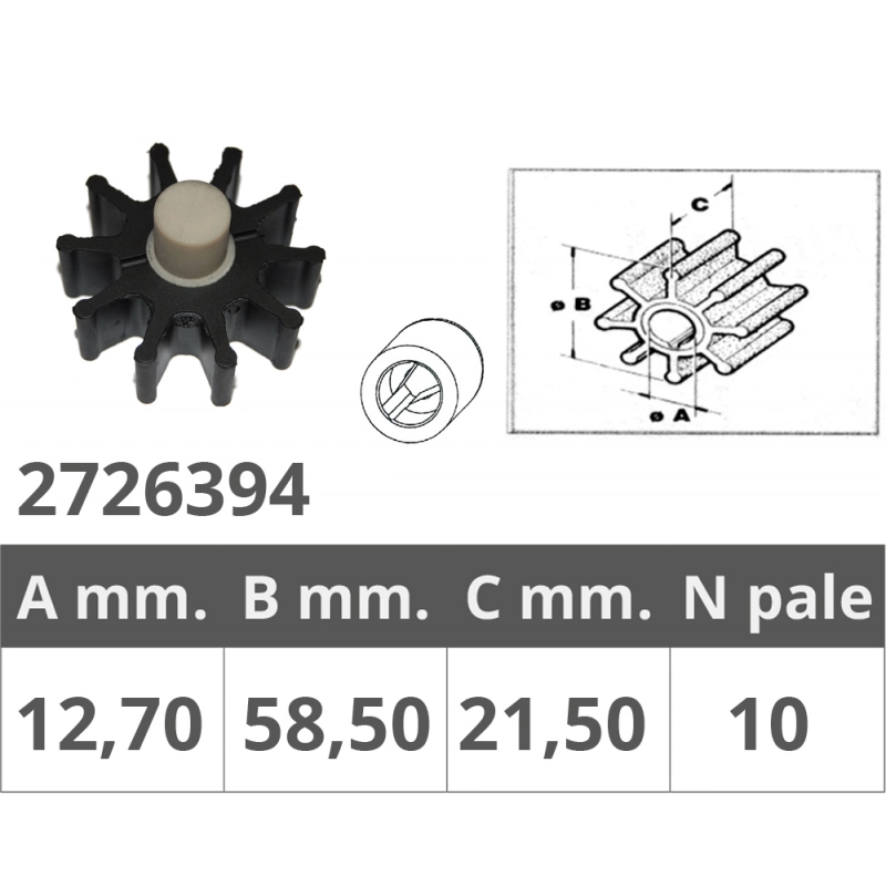 GIRANTE JOHNSON RIF.OR.9864 IMPELLER JOHNSON/EVINRUDE/OMC 98645
