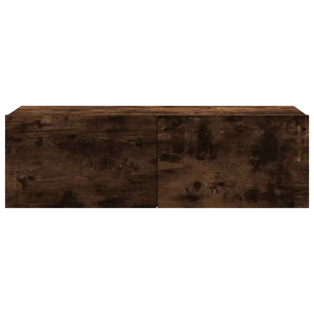 Mobile TV da parete in rovere affumicato 100 x 30 x 30 cm in derivati ​​del legno marrone 02_0024279