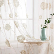 Modern tenda con bordura dorata - Tela trasparente - Decorazione per soggiorno e camera da letto - 2 pezzi corti - 140 x 160 cm.
