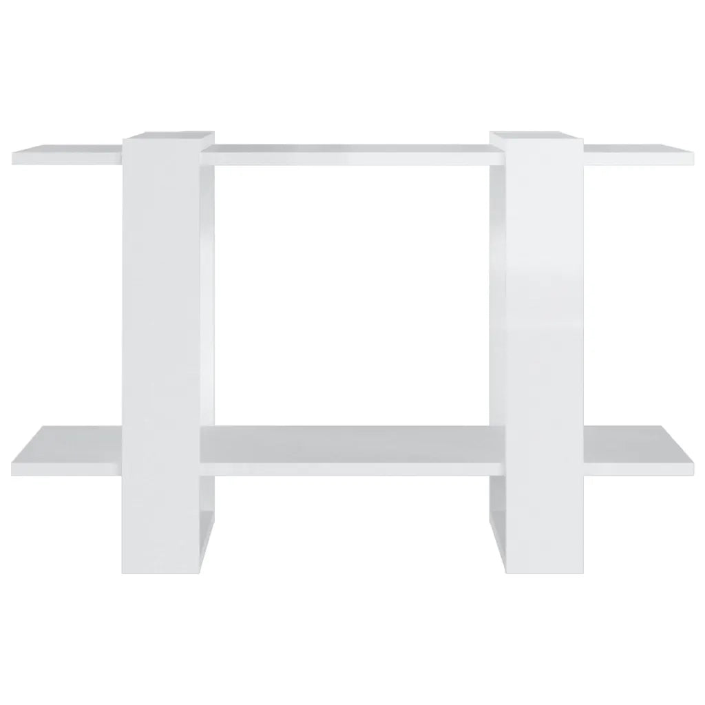 Libreria Divisorio-Scaffale per Libri-Mobile di Stoccaggio Bianco Lucido 80x30x51 cm