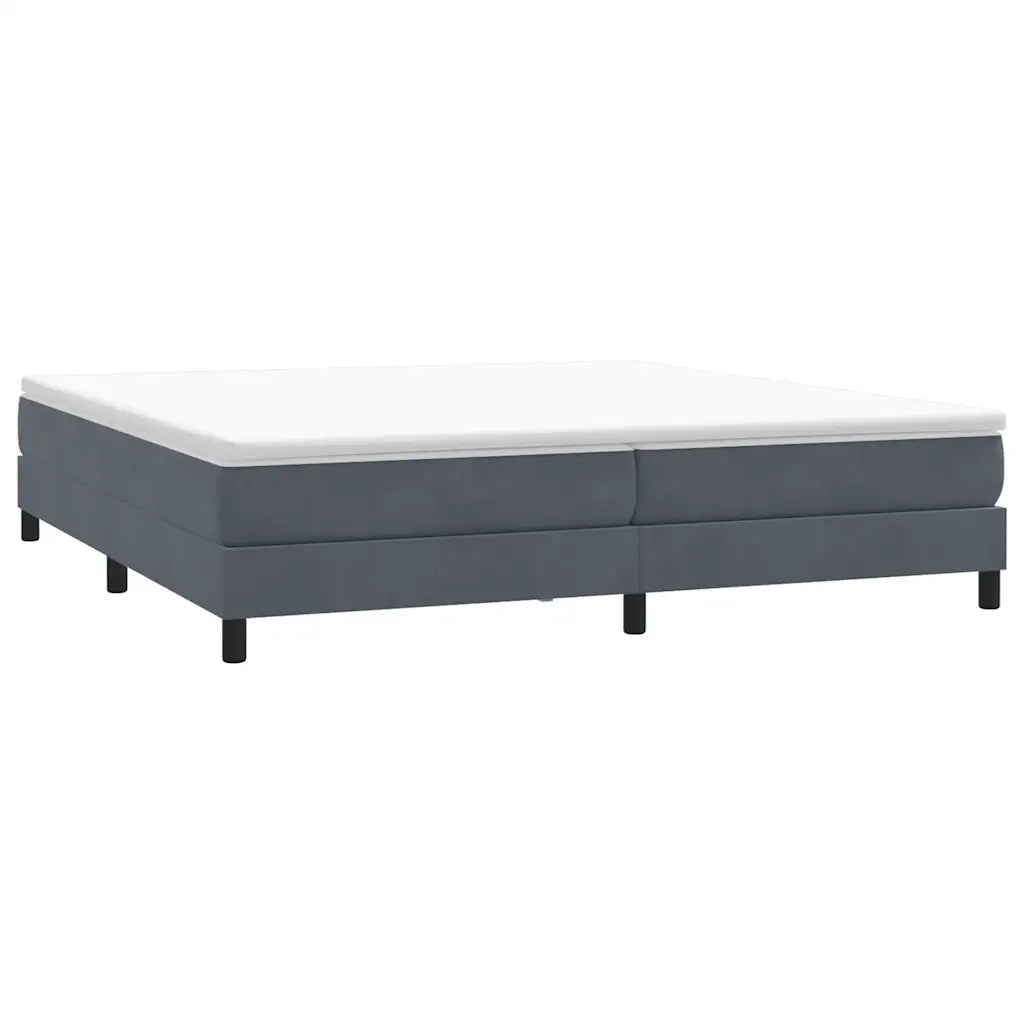 Letto matrimoniale | Letto per adulti | Letto a Molle senza Materasso Grigio Scuro 200x210 cm Velluto