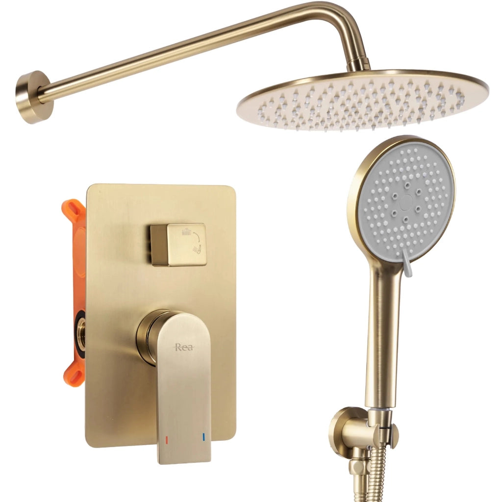 Set Doccia Da Incasso Rea Verso Brush Gold Box