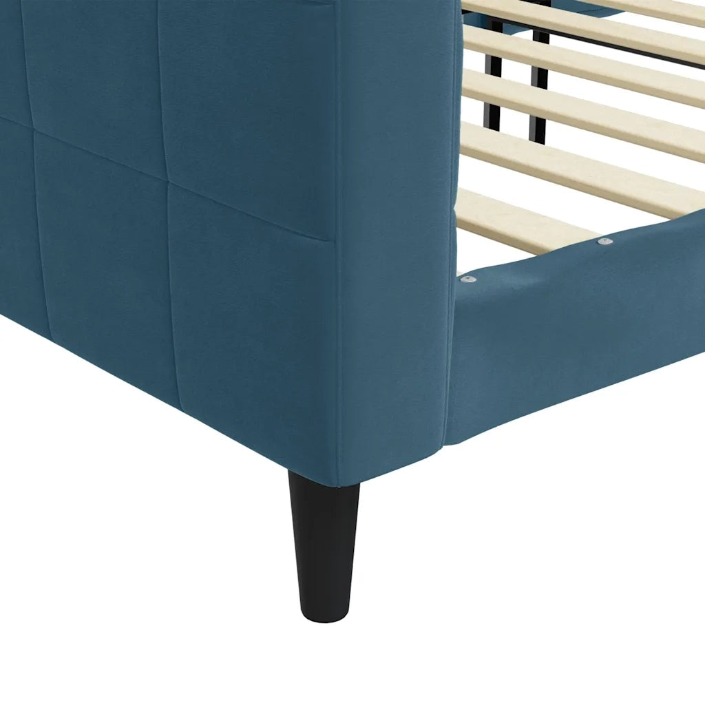 Letto singolo | Letto per adulti | Letto da Giorno Blu 90x200 cm in Velluto