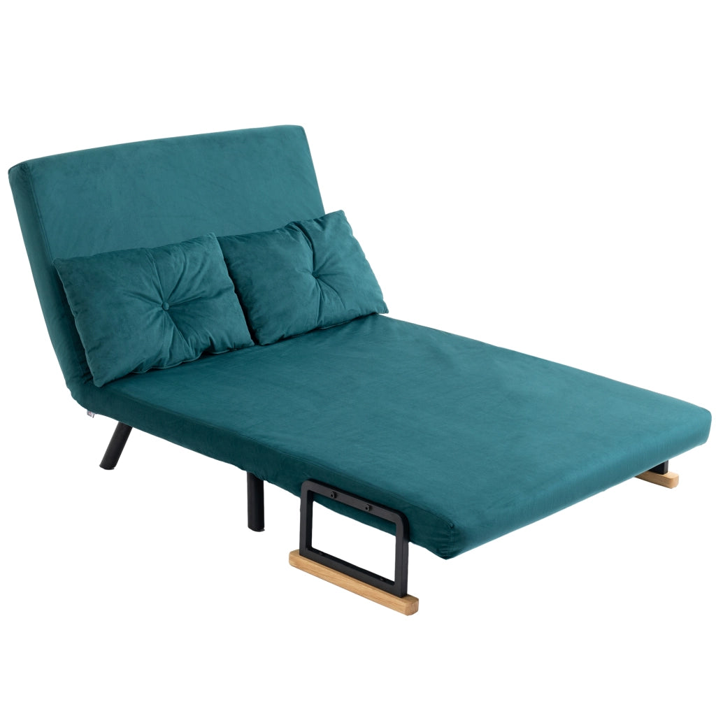 Divano Letto Matrimoniale Vellutato con Schienale Regolabile ¨C zephmum ¨C Blu Scuro