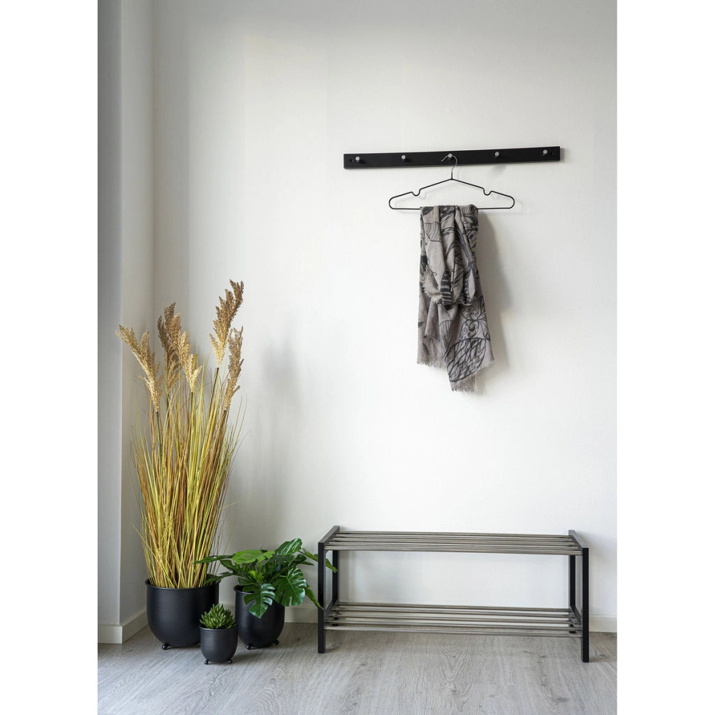 Scarpiera Padova, Nero, Legno, 78x34x32 cm