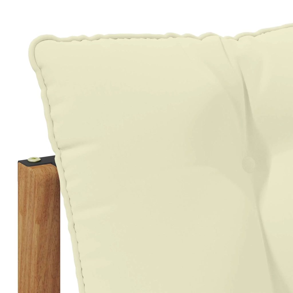 Divano modulare da esterno con cuscino 3 Pezzo Naturale e Crema 900625