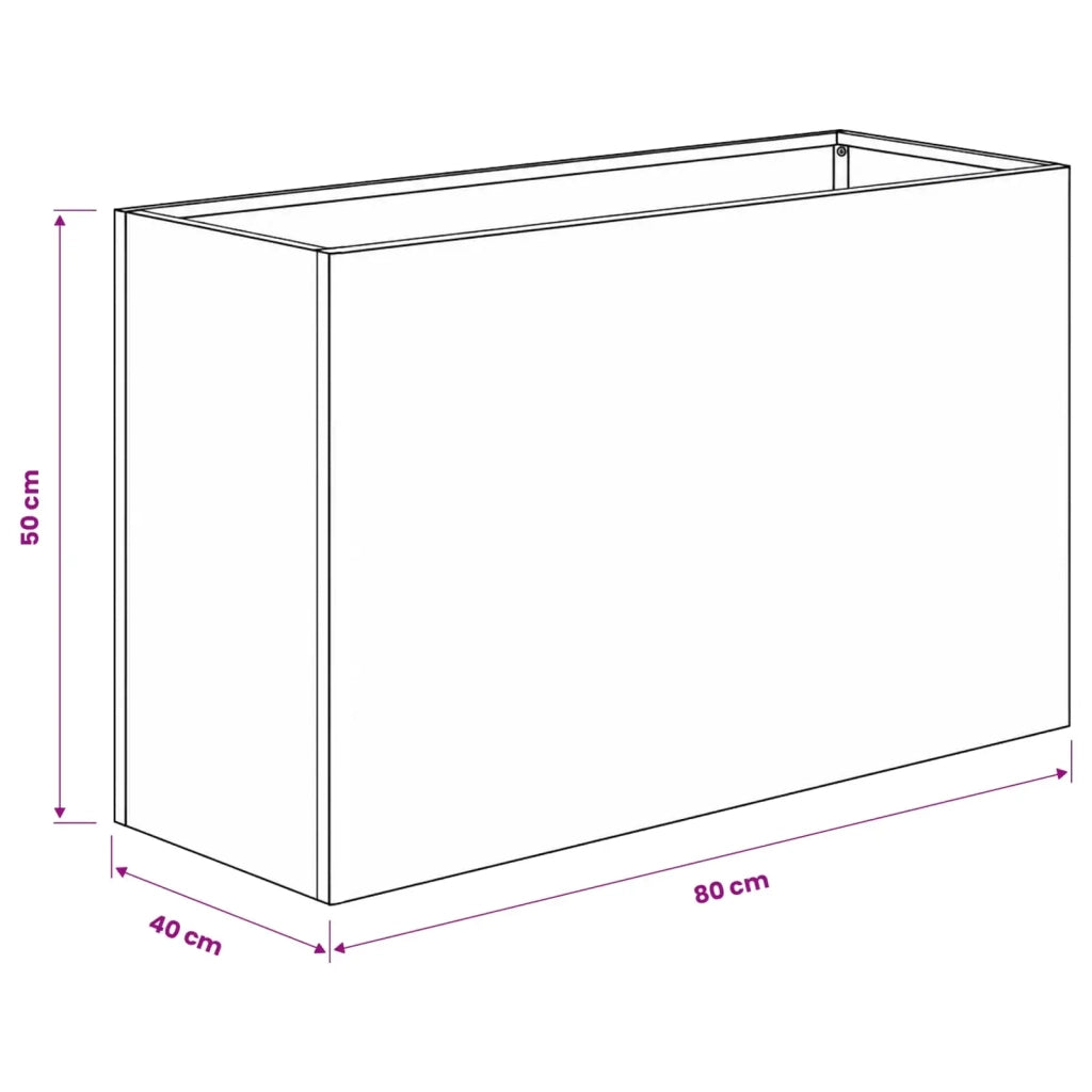 Vaso da giardino Ruggine 80 x 40 x 50 cm Acciaio Corten 8005720
