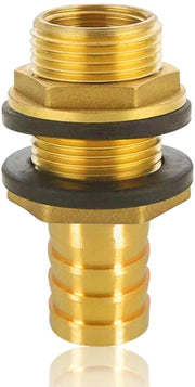 Porta acqua in rame - Regolatore porta acqua 1/2 pollici x 3/8 pollici - Tubo di scarico 12 mm - Bordo esterno / interno - Adatto per serbatoi d'acqua - Materiale di alta qualità - Regolatore acqua