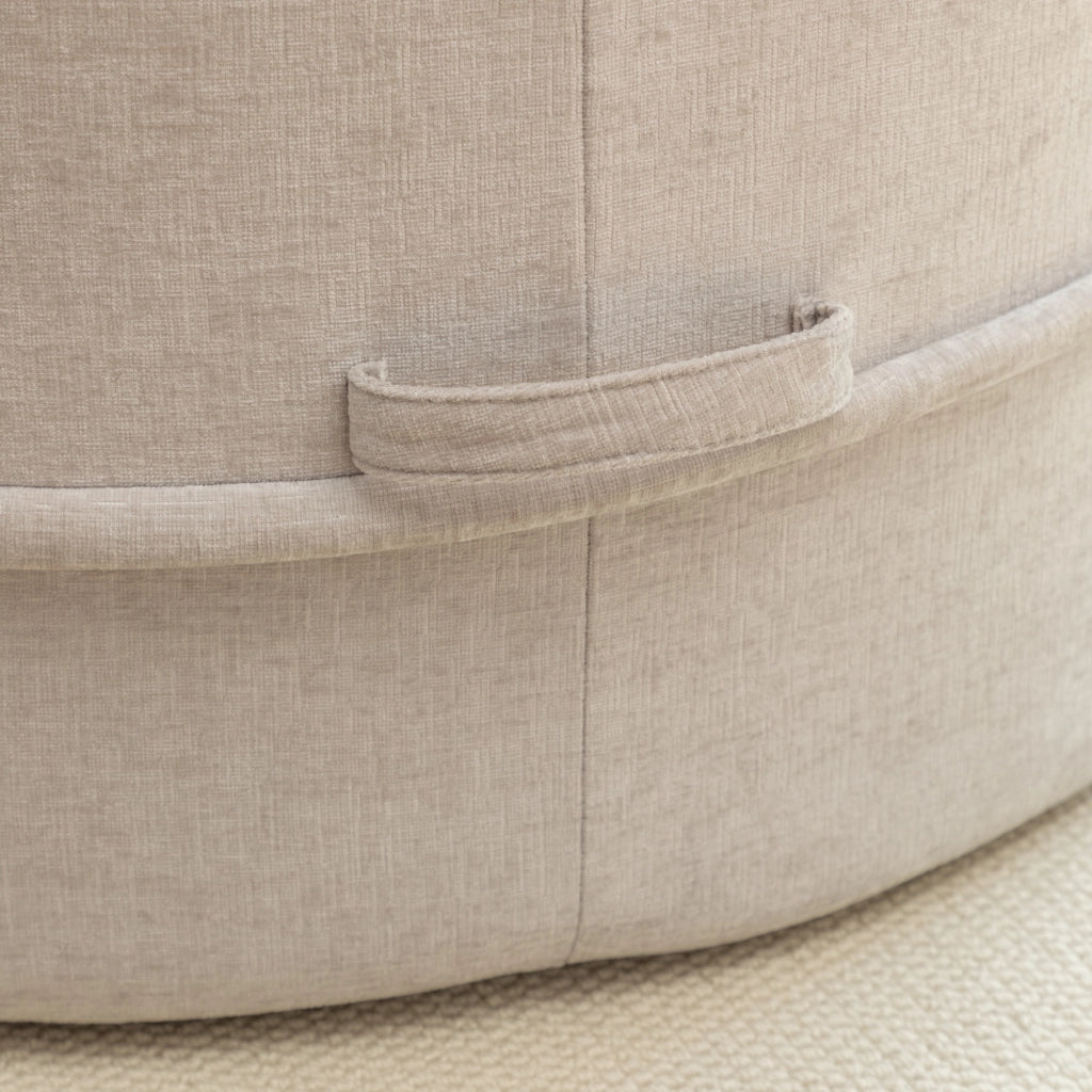 Poltrona Lounge con Ottomana e 5 Cuscini, Senza Montaggio, Chenille, Grigio