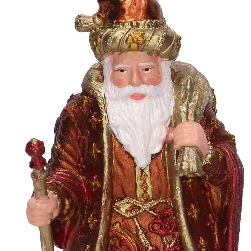 Babbo natale resina rame cm 12x10h20