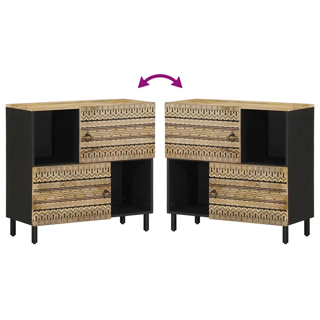 Credenza 80x33,5x75 cm in Legno Massello di Mango Grezzo 4018655