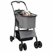 Passeggino pieghevole per animali Grigio 81 x 47 x 99 cm CFW4478181