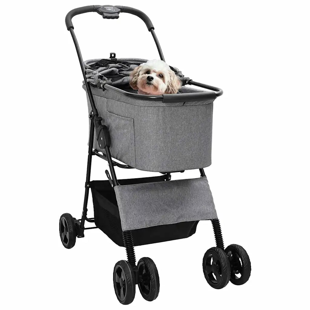Passeggino pieghevole per animali Grigio 81 x 47 x 99 cm CFW4478181