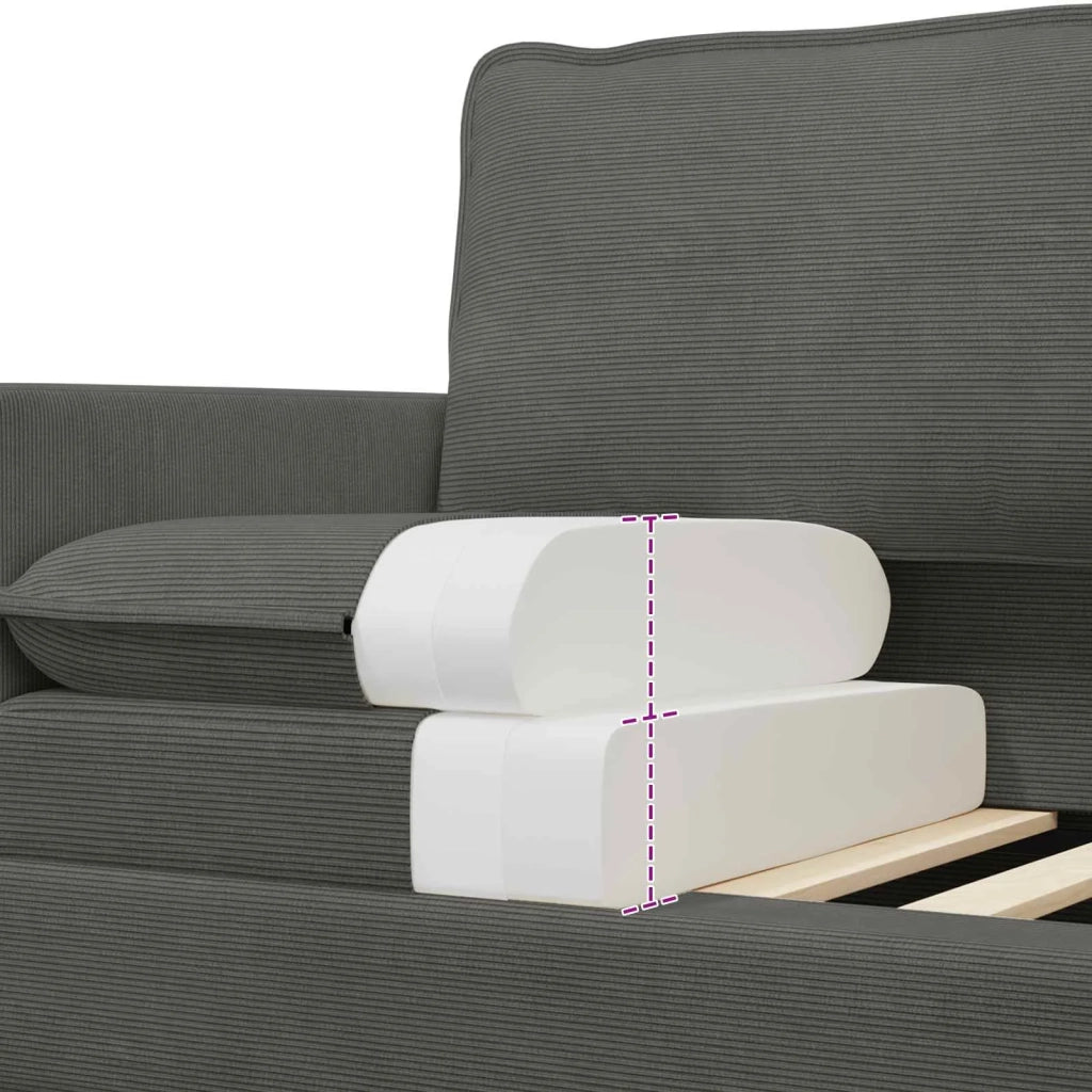 Set di divani 2 pcs Grigio Scuro Tessuto 3417042