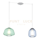 SOSPENSIONE BIANCO 2 LUCI SPOSTABILE VETRI ALPHA VE + BETA BL 1176BI-S2 S AB-MC