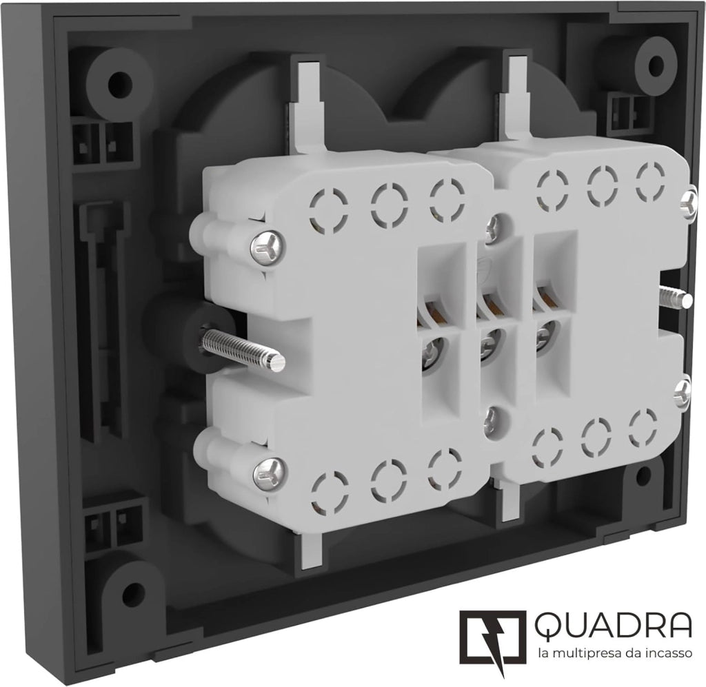 MULTRIPRESA DA PARETE SCHUKO 'QUADRA' Colore nero - ELECTRALINE