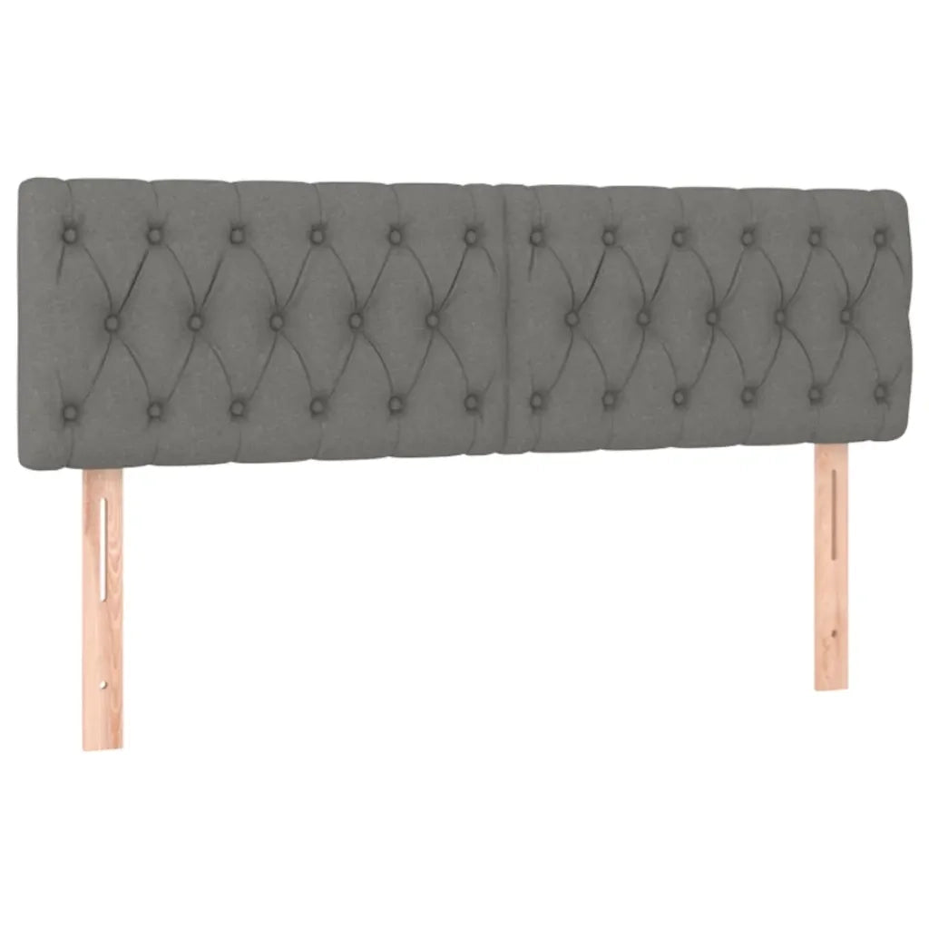 Testiera | Testata Grigio Scuro 160x7x78/88 cm in Tessuto