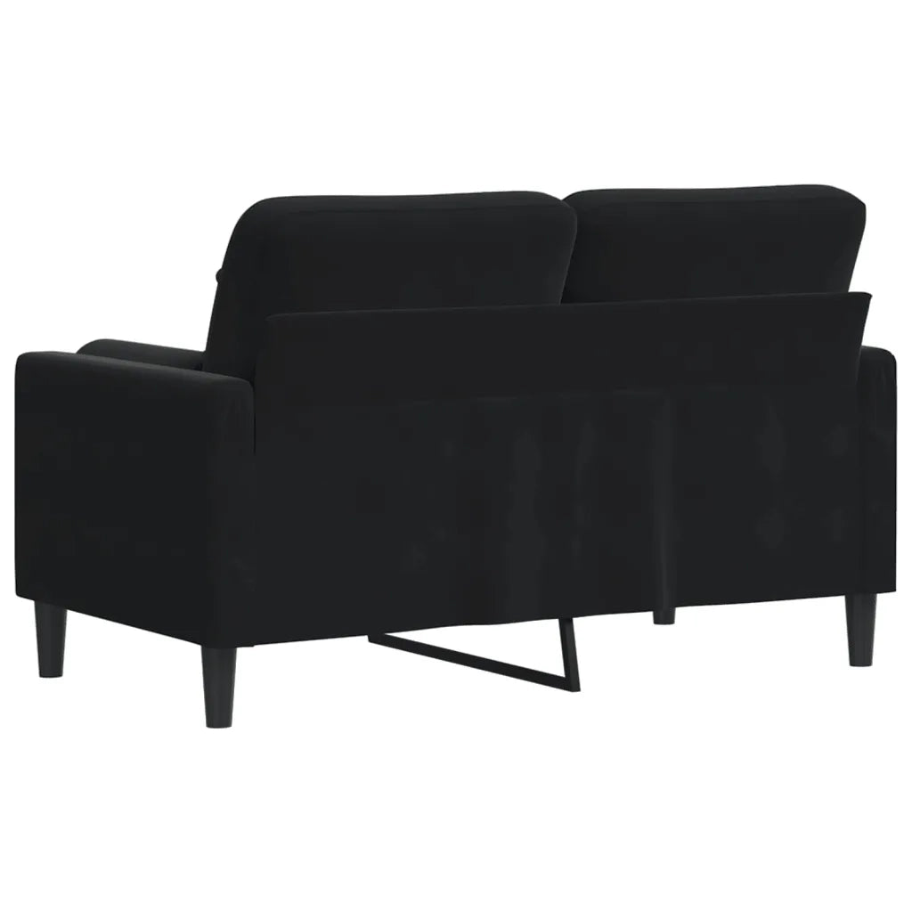 Divano a 2 Posti con Cuscini-Sofa 2 Posti con Cuscini Nero 120 cm in Velluto 190220