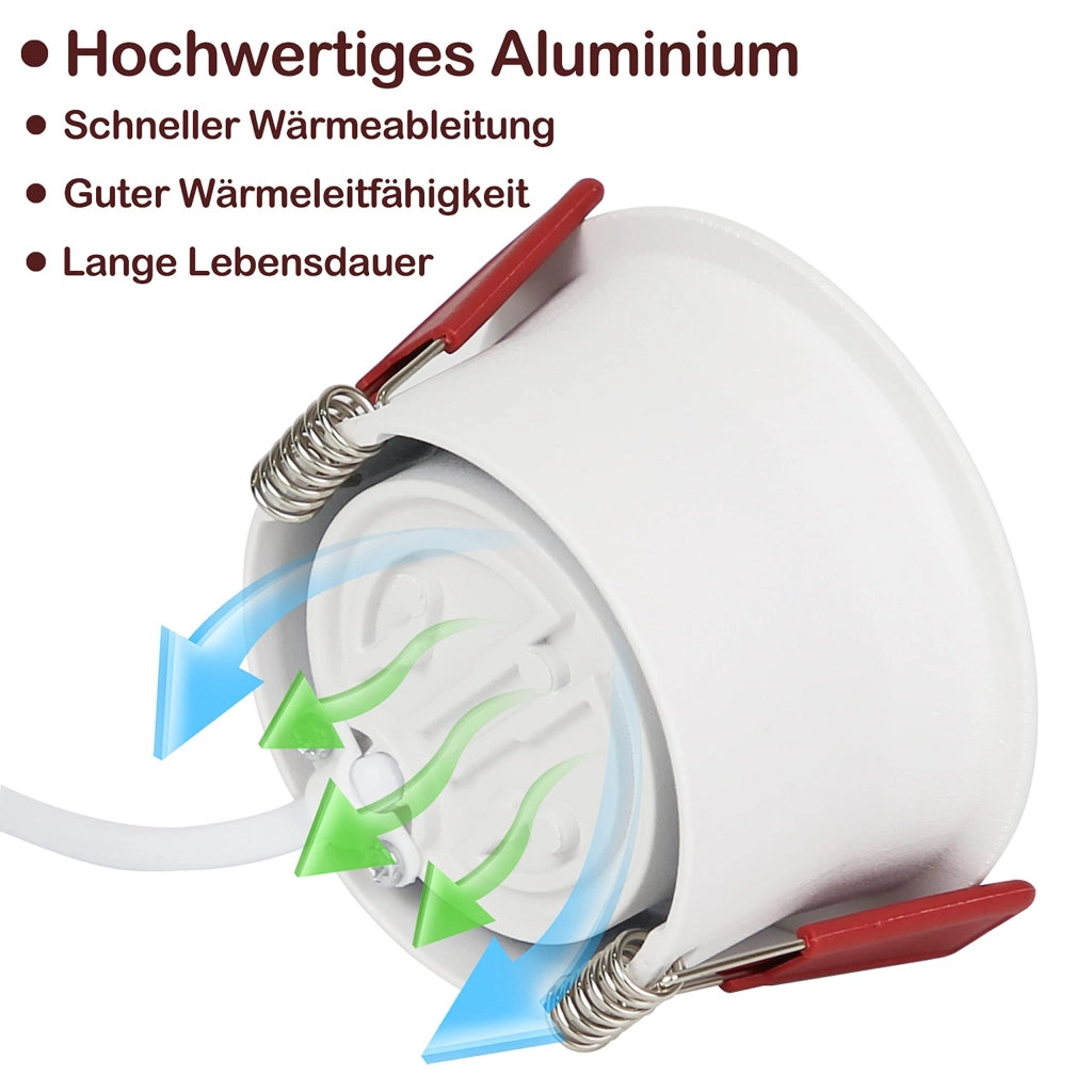 ZMH Faretto da soffitto LED da incasso 5er Set 5W IP44
