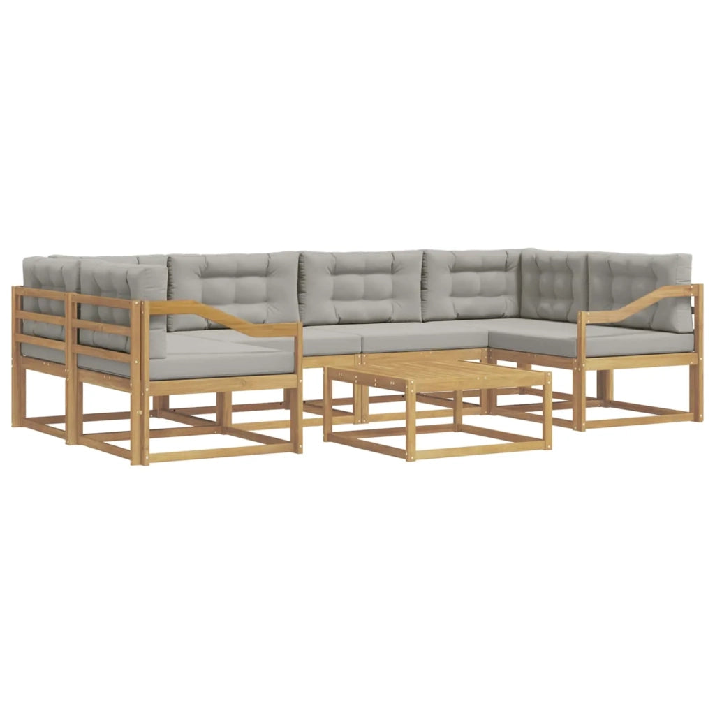 Set di divani da esterno 5 pz Bianco e Grigio Chiaro 3386145